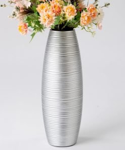 Large Resin Flower Vase (Silver)